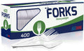 400 Pack Extra Heavyweight Disposable White Plastic Forks - Heavy Duty White Cutlery-Utensils  Parties  Dinners  Catering Services  Family Gatherings