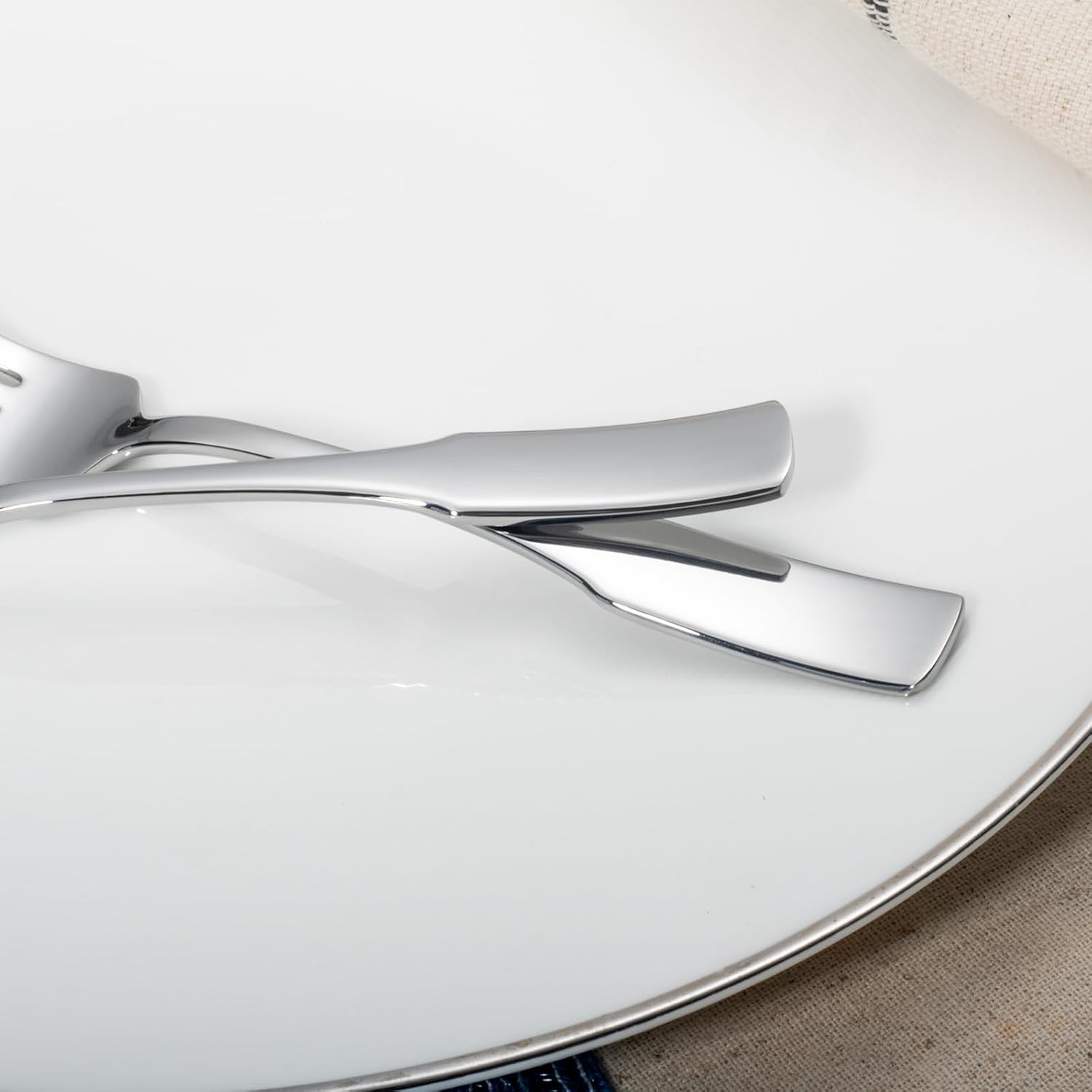 Alata Kate Salad Forks  Set of 12  Stainless Steel Flatware  Mirror Polished Cutlery  Dishwasher Safe