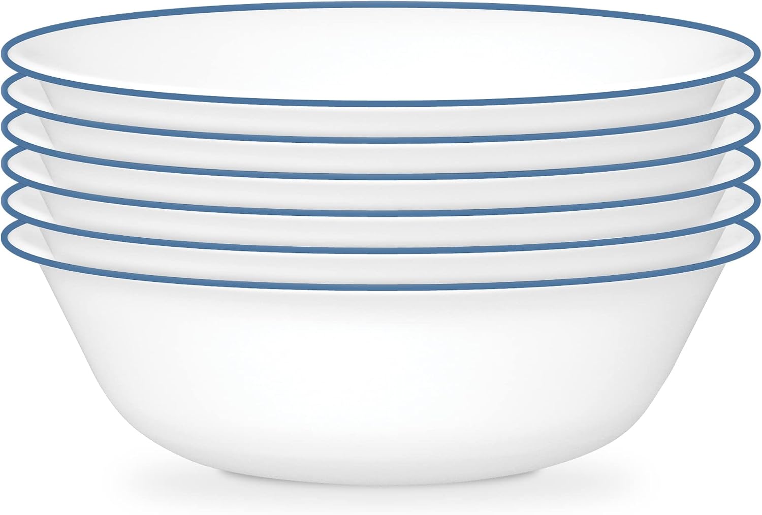 Corelle 6-Piece 18oz Round Bowls Vitrelle Triple Layer Glass  Perfect for Soup  Cereal and Snacks  Lightweight  Chip and Scratch Resistant  Microwave and Dishwasher Safe  Botanical Stripes
