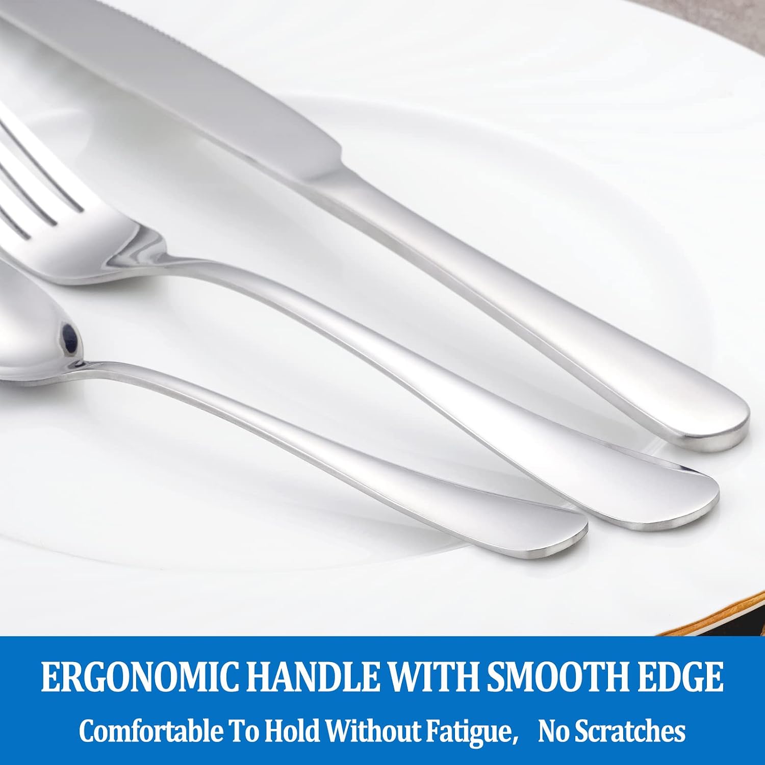 16 Pcs Forks and Spoons Silverware Set Food Grade Stainless Steel Flatware Cutlery Set for Home Kitchen and Restaurant Mirror Polished Dishwasher Safe - 8 Dinner Fork(8 inch) and 8 Teaspoon(6.5 inch)