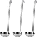 meekoo 3 Pieces Stainless Steel Ladle Soup Handle Ladle with Pouring Rim for Kitchen Cooking Soup Sauce(4 oz)