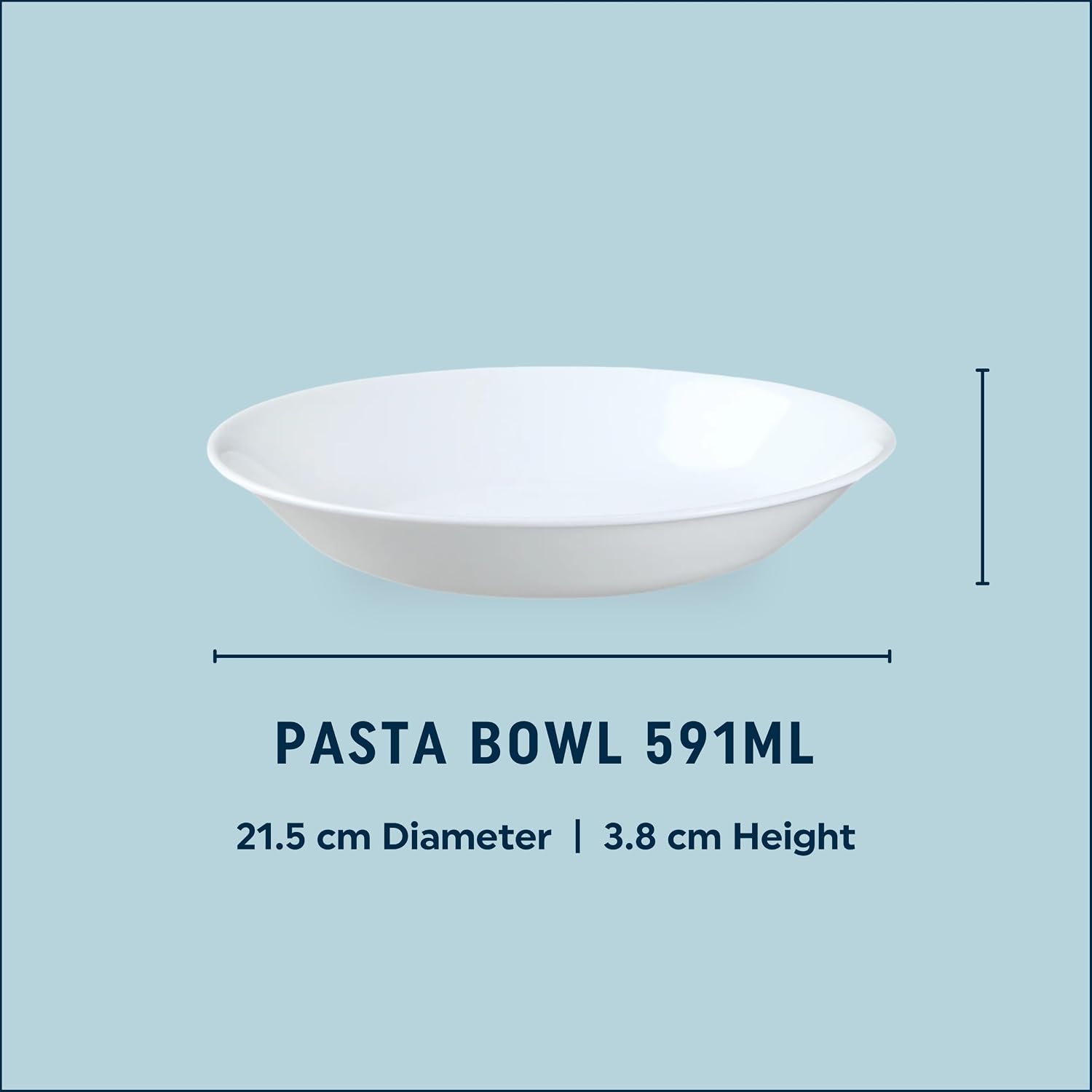Corelle Vitrelle 6-Piece Bowl Set Triple Layer Glass and Chip Resistant  20-Oz Lightweight Round Bowls  Winter Frost White
