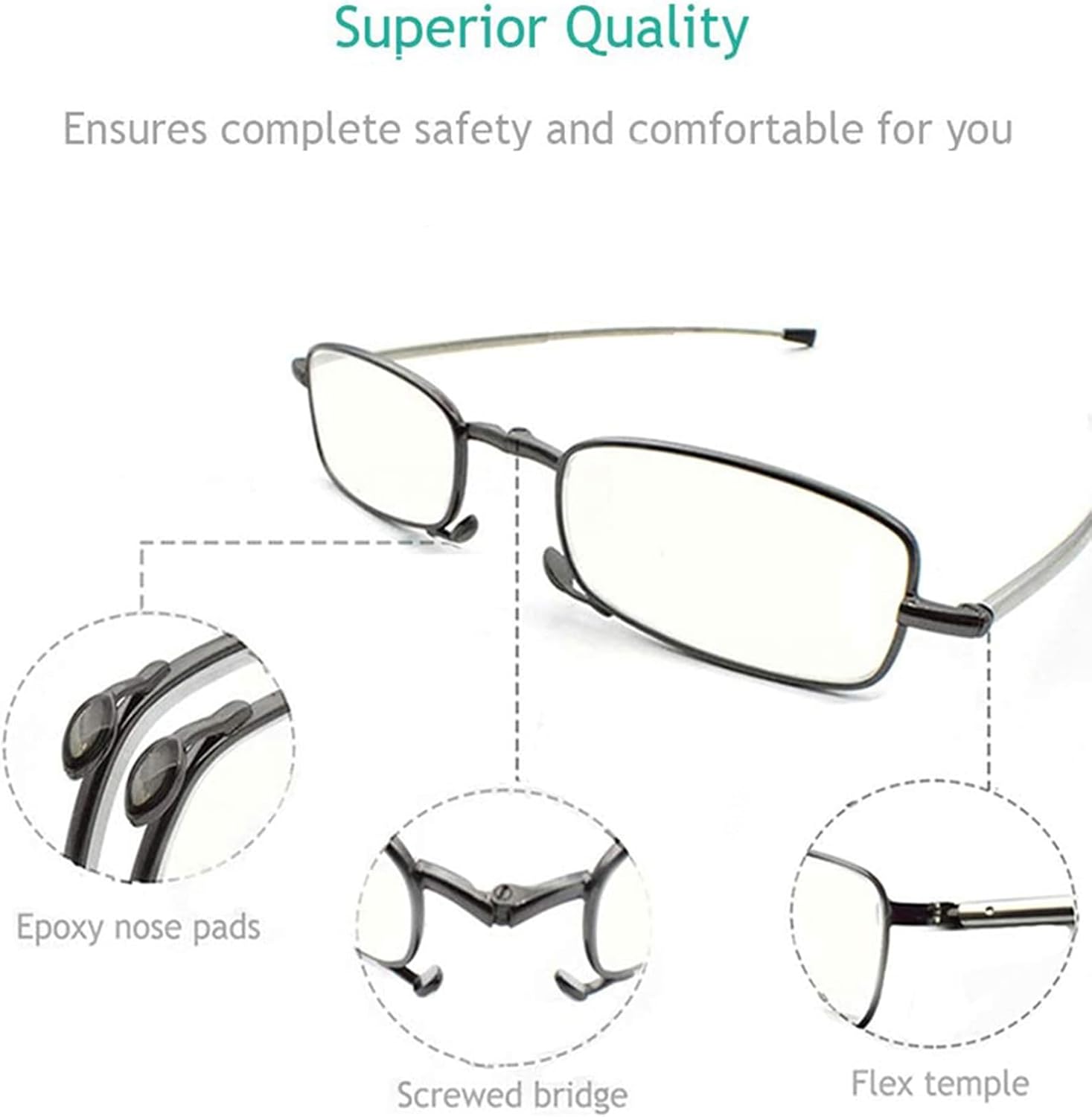 sevenplus 2 Pack Reading Glasses Blue Light Blocking  Anti UV Glare  Foldable Computer Spring Hinge Readers for Women Man
