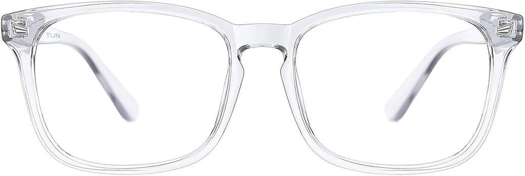 TIJN Blue Light Blocking Glasses for Women Men Clear Frame Square Nerd Eyeglasses Anti Blue Ray Computer Screen Glasses