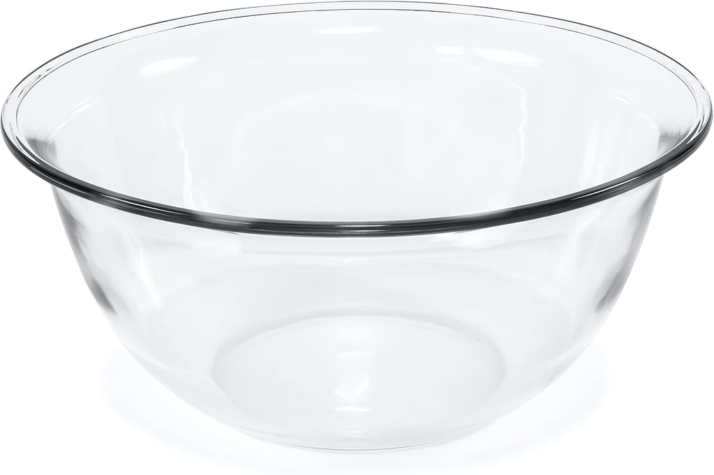 Red Co. 10.5” Dia Round Clear Glass 3 Qt Mixing Prep and Serving Bowl  Large