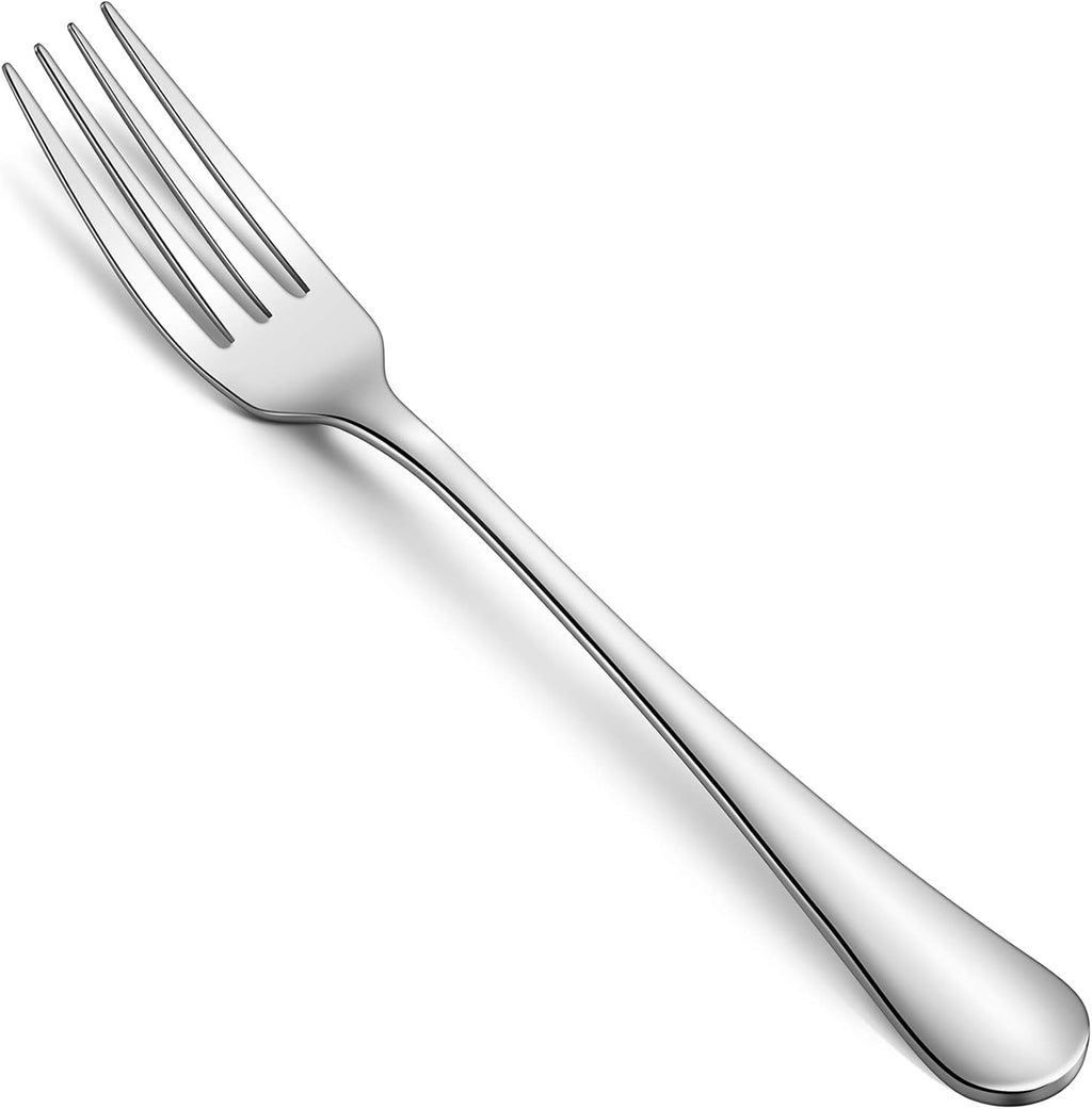 Hiware Dinner Forks Set  Food-Grade 18/8 Stainless Steel Forks Silverware  Mirror Polished  Dishwasher Safe - Set of 12  8 Inches