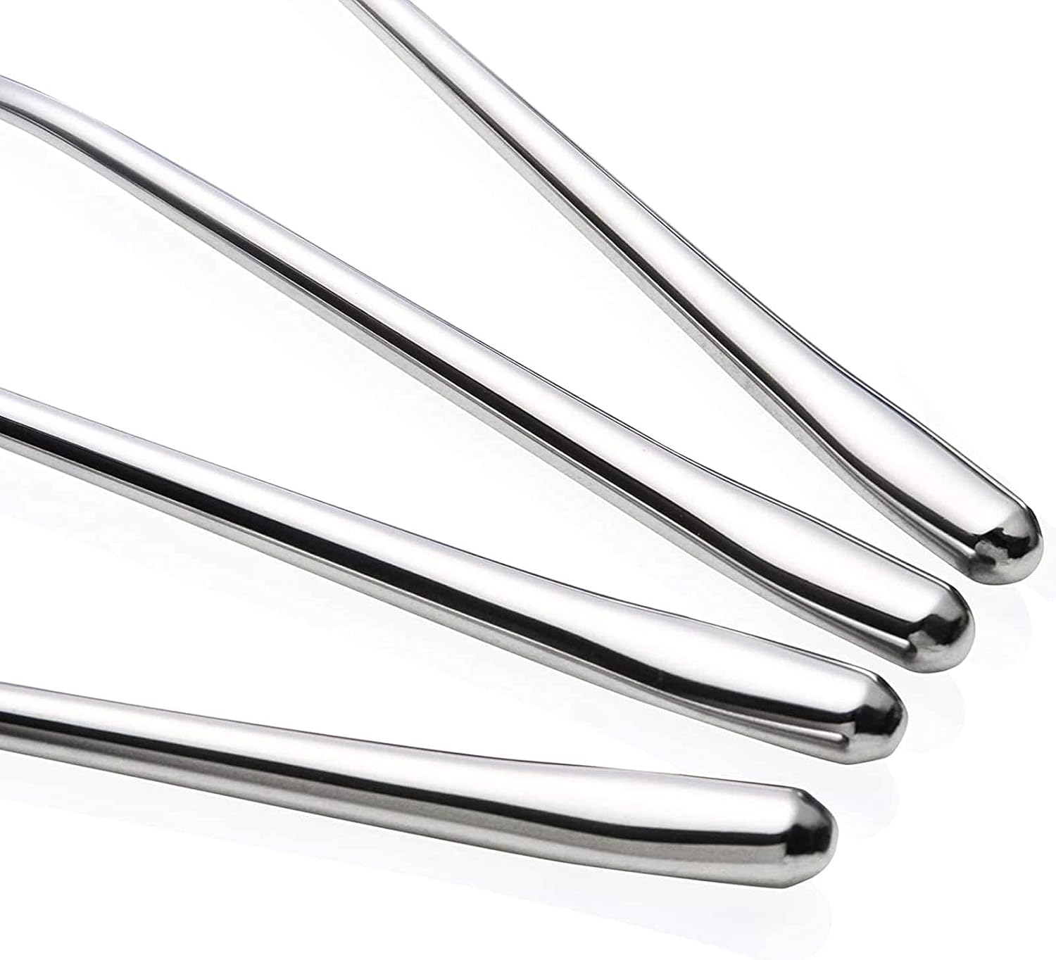 Stainless Steel Spoon Long handle Great Circle Soup Spoons Korean Long Handled Soup Spoon Stainless Steel Round handle Bar Spoons Silver Set of 4