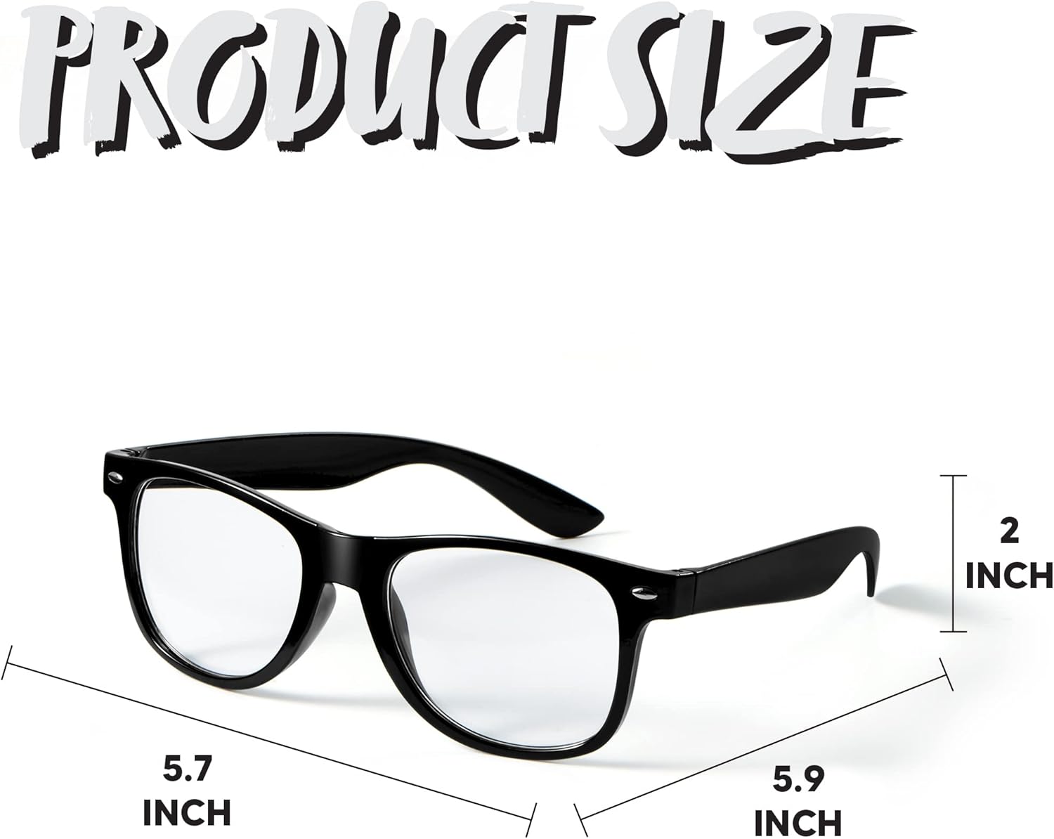 Spooktacular Creations Nerd Glasses  Black Fake Glasses with Clear Lenses Costume Props Halloween Cosplay for Men Women Adult Halloween Accessories Outfit