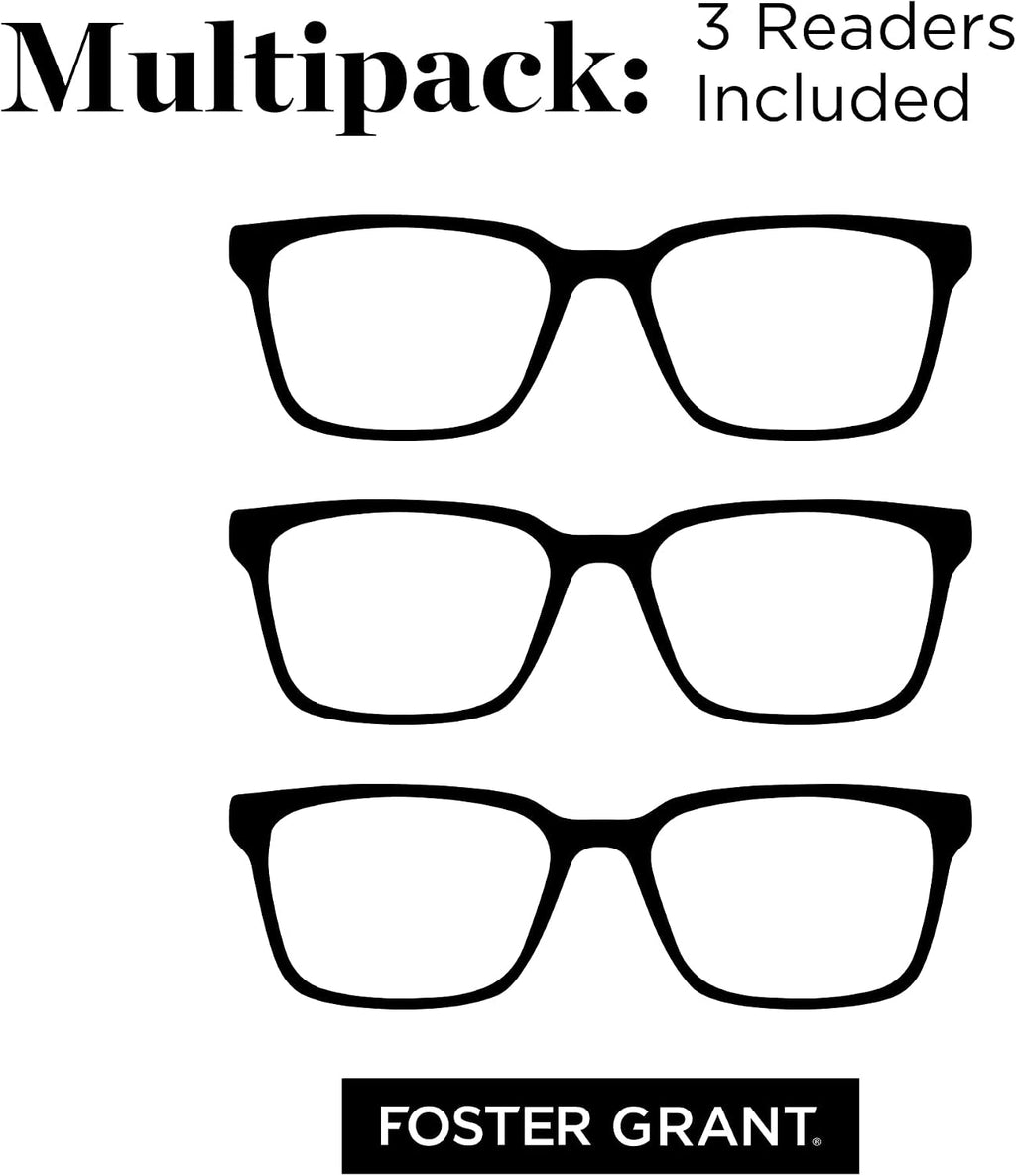 Foster Grant mens Pete Rectangular Reading Glasses