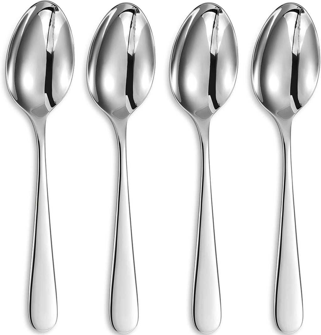 KEAWELL Premium Louise Spoons Set  Set of 4  18/10 Stainless Steel  Exceptional mirror finish  Dishwasher Safe (7.6" Dinner Spoon)
