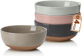 Morandi Color Large Ceramic Bowls Set of 4  30 Ounce Cereal  Soup  Salad  Oatmeal  Serving Bowls - Dishwasher & Microwave Safe