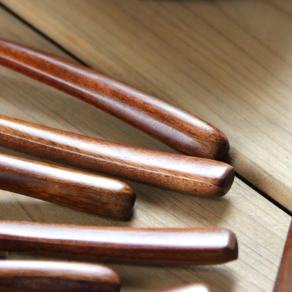 Forks Wooden Forks  AOOSY 6 Pieces Eco-friendly Japanese Wood Salad Dinner Forks Wooden Forks Set Reusable Handmade Natural Wood Flatware Set for Cooking Stirring Eating
