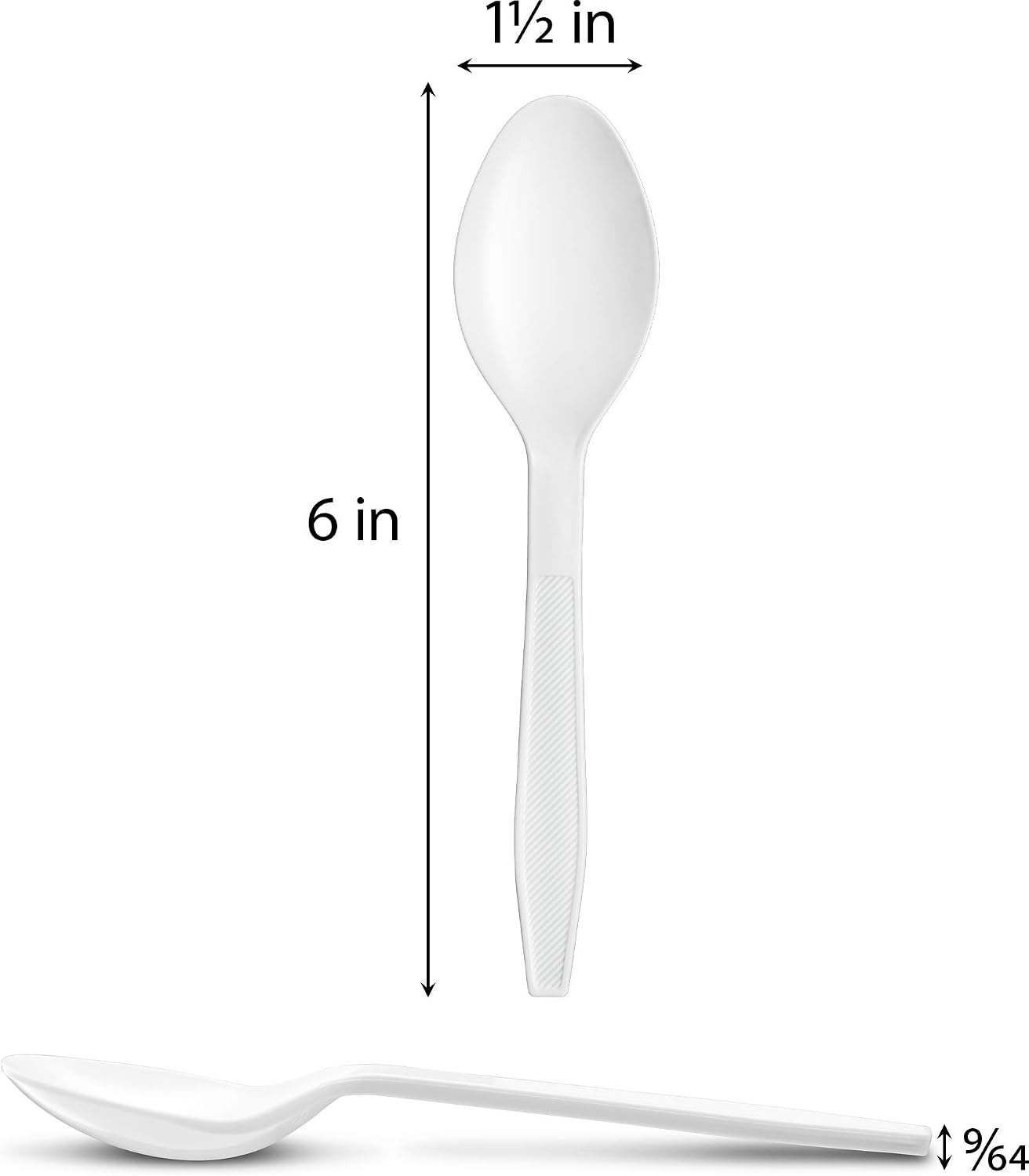 500 Count Extra Heavy duty Plastic Spoons  Disposable White Soup Spoon  Heavyweight Bulk Cutlery for Dinner  Events  Catering  Parties & Takeout