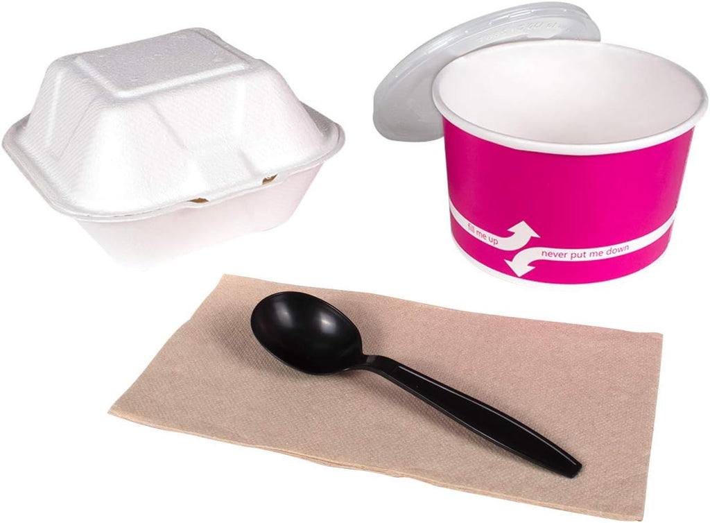 Karat U2032 5.6" PP Extra-Heavy Weight Disposable Soup Spoon  Black (Pack of 1000)