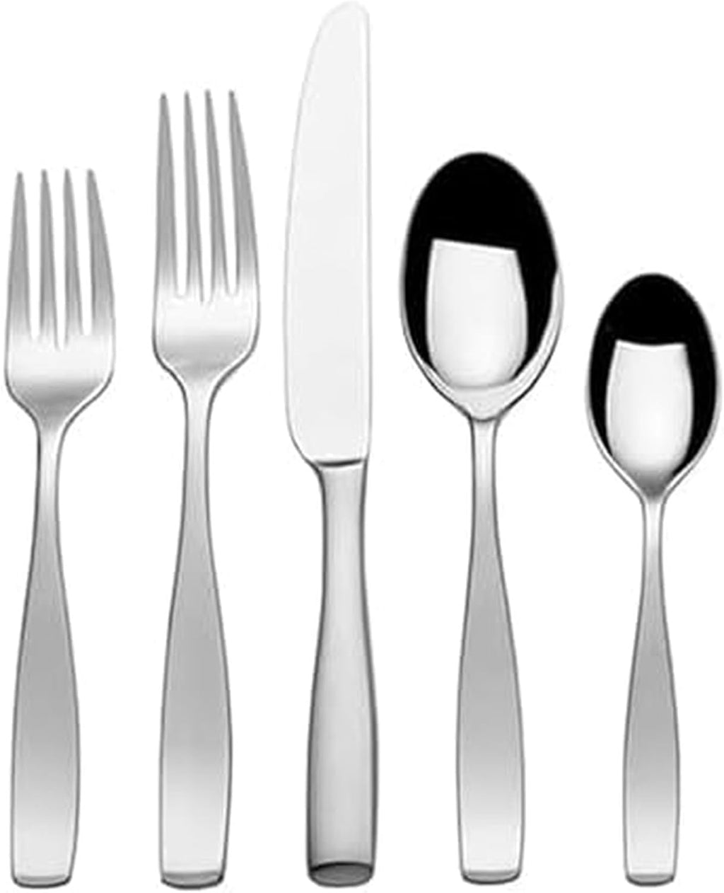 Mikasa Satin Loft 65-Piece Flatware Set for 12  18/10 Stainless Steel Silverware with Forks  Knives  Spoons  and Serving Utensils  Durable and Elegant Design