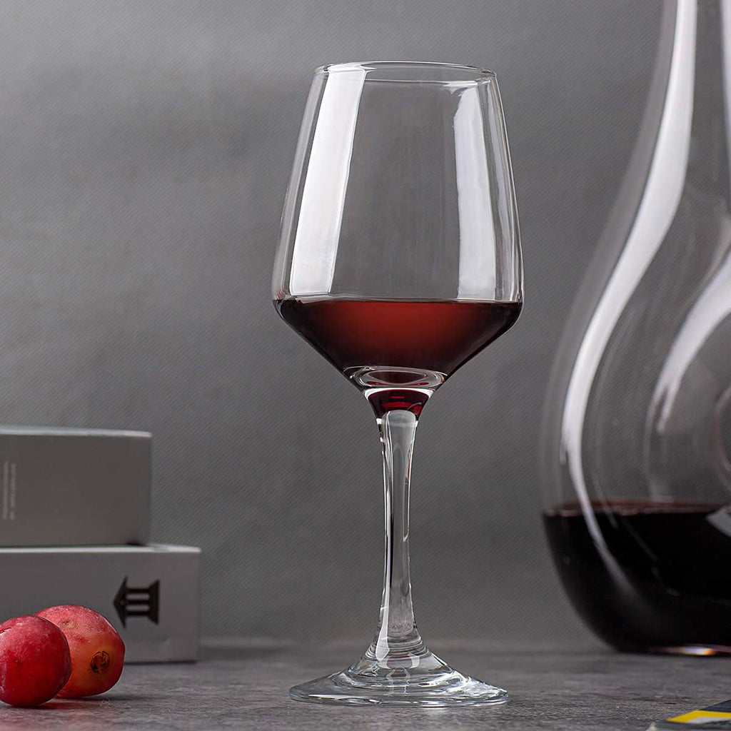 C CREST Wine Glasses Set of 8  12oz  Lead-free  Clear  Durable Glassware