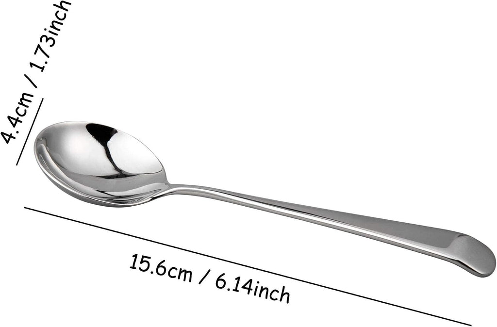 IMEEA Roud Soup Spoons SUS304 Stainless Steel Small Soup Spoons 6-Inch  Set of 4