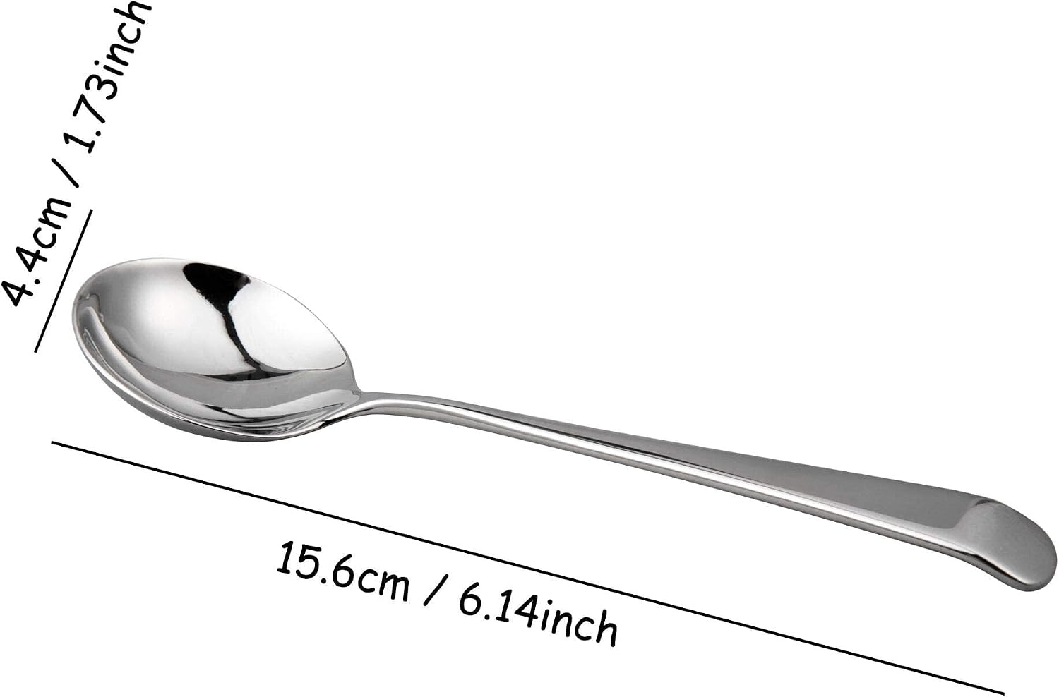 IMEEA Roud Soup Spoons SUS304 Stainless Steel Small Soup Spoons 6-Inch  Set of 4