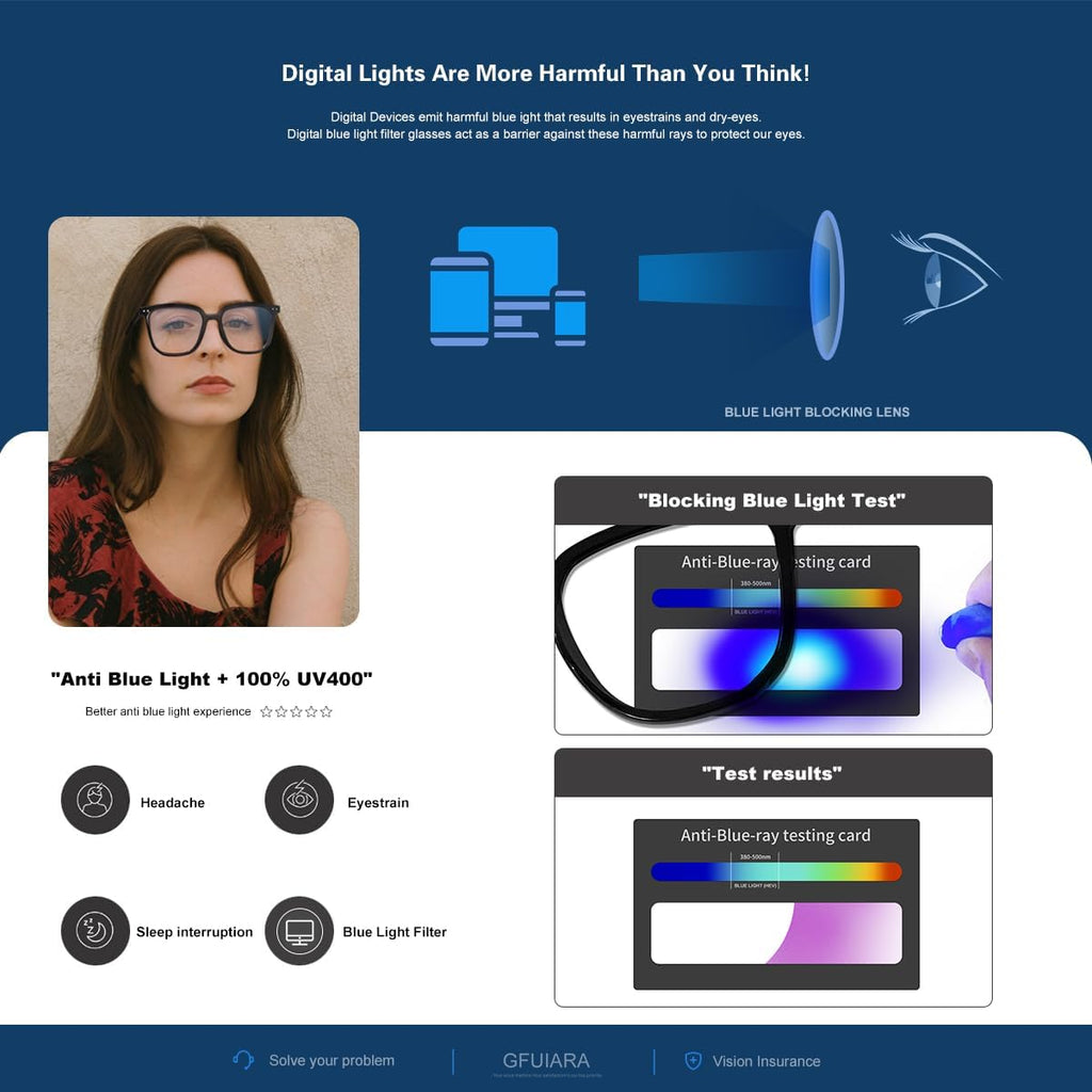 Blue Light Blocking Glasses for Women Men Fashion Square Blue Blockers Glasses Computer/TV/Phones/Gaming Glasses