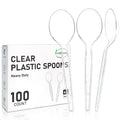 Eco Dispose 100 Count Disposable Plastic Spoons Heat Resistant and BPA Free  Heavy Duty Durable Disposable Cutlery for Party Event Supply