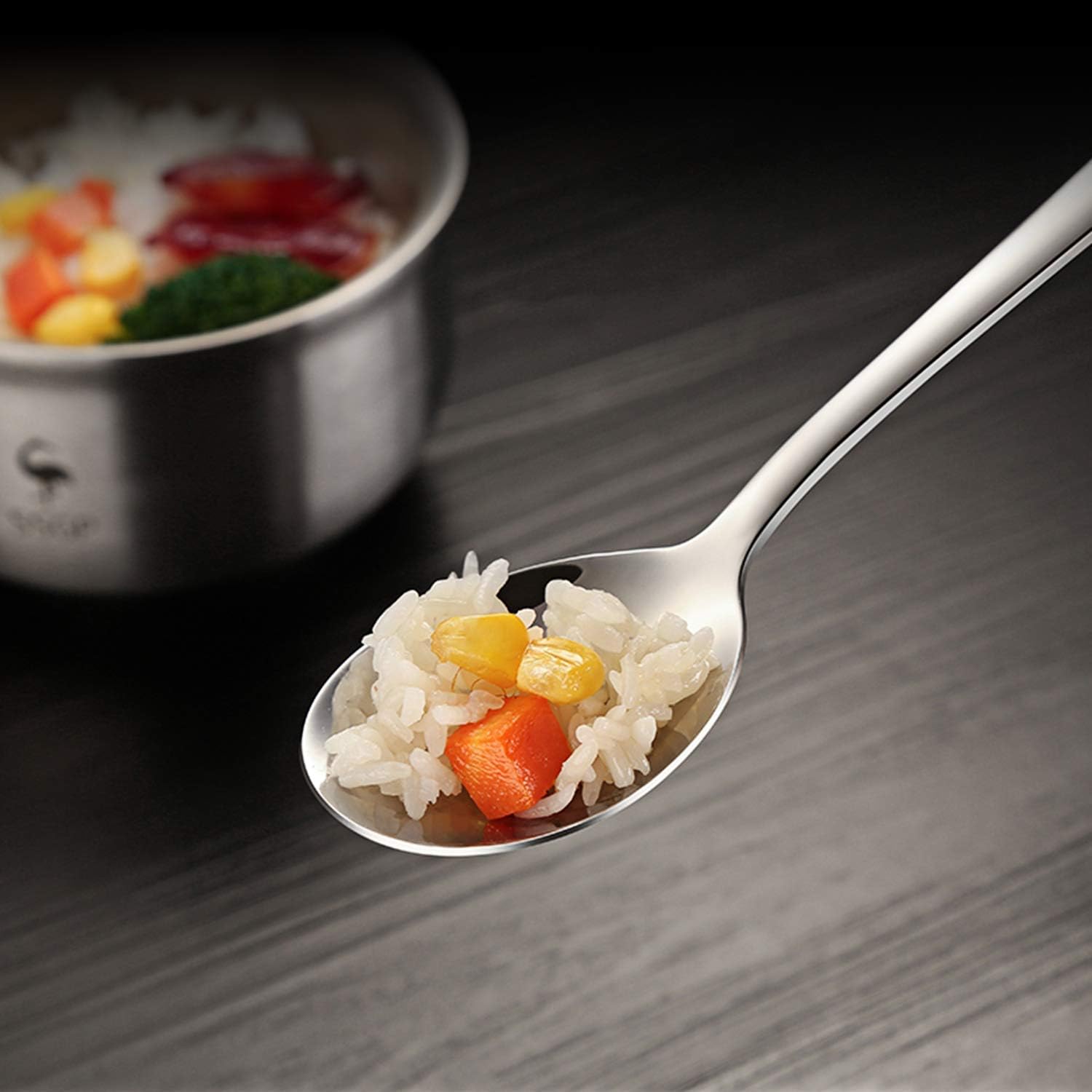 IQCWOOD Spoons  8 Pieces Korean Spoon  8.5 Inch Stainless Steel Table Soup Spoons with Long Handles for Home  Kitchen  or Restaurant Flatware Set