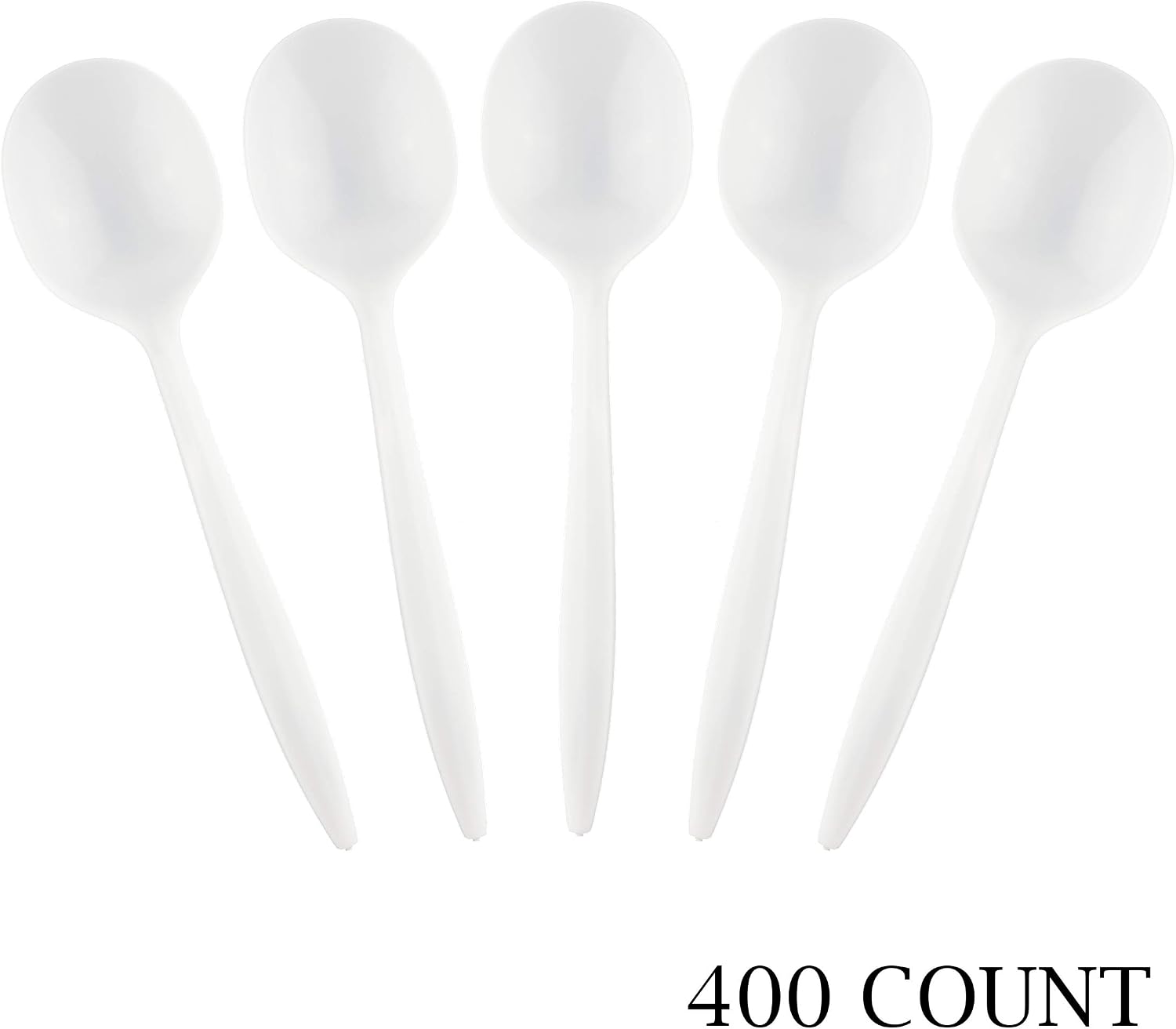 Plasticpro Cutlery 400 Mediumweight White Disposable Plastic Soup Spoons