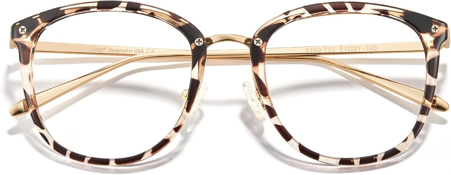 Cyxus Blue Light Glasses for Woman  Reduce Eye Strain Ideal for Office Working  Studying Ultra-Light TR90 for All-Day Comfort