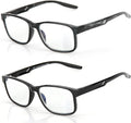 SKYOAK 2 Pack Ultra-light Reading Glasses for Men  Stylish Frame Design Blue Light Blocking Readers with Spring Hinge