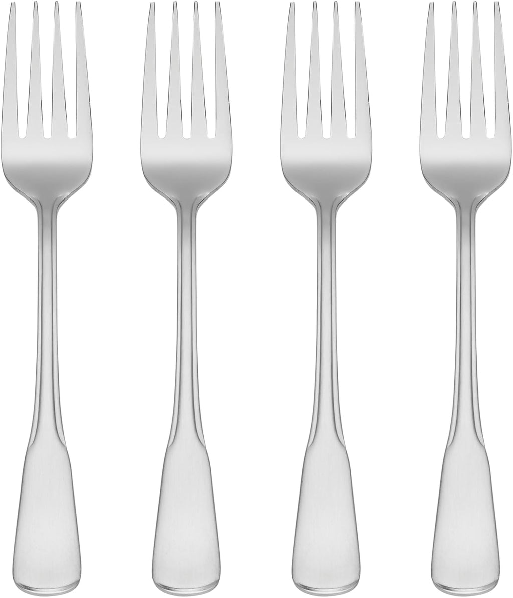 Oneida Silverware Set  Colonial Boston Everyday Flatware 4-Piece Salad Forks Set  Service For 4  18/0 Stainless Steel  Mirror Finish  Dishwasher Safe  Home And Kitchen Utensils (Silver  4 Piece)