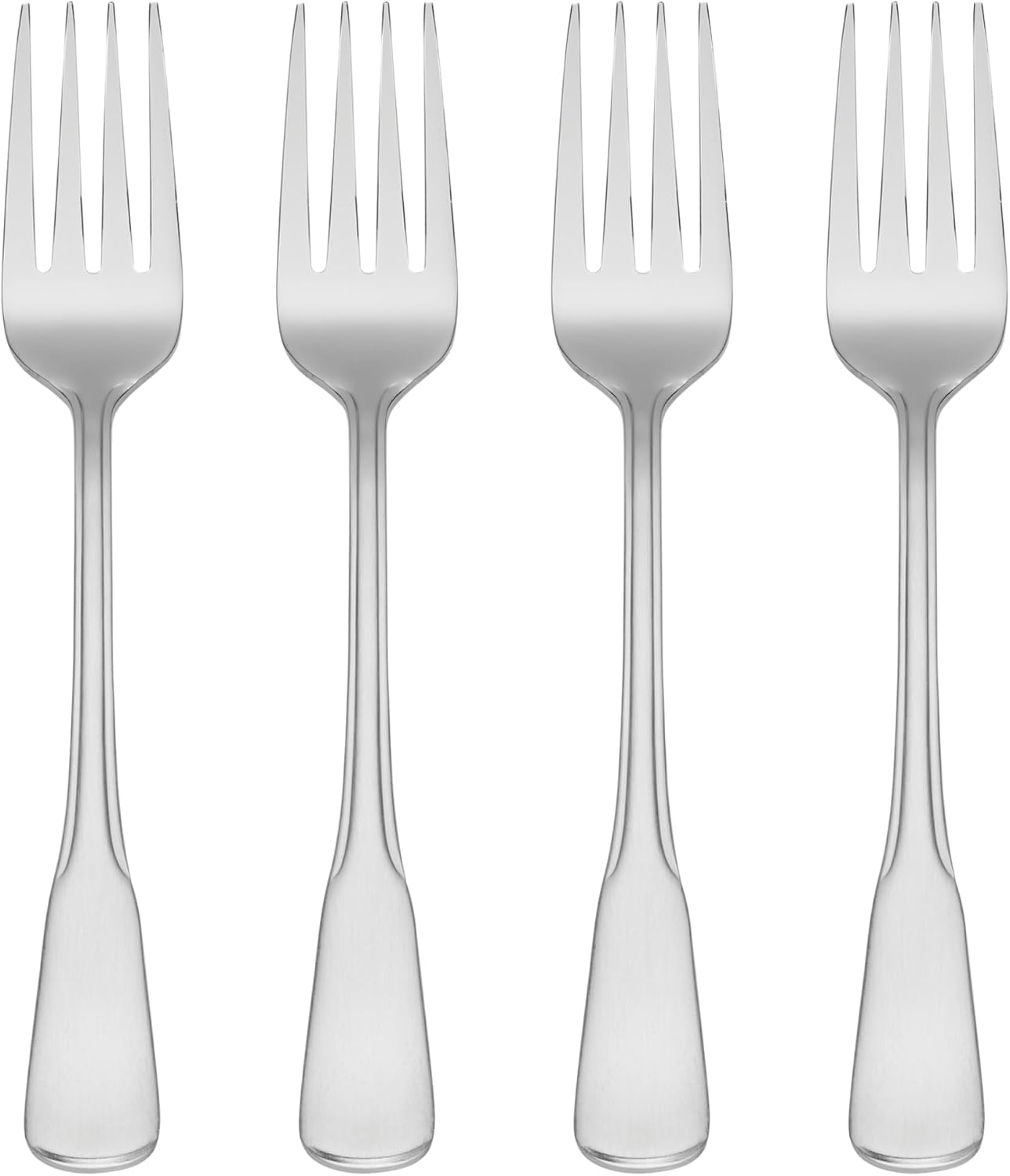 Oneida Silverware Set  Colonial Boston Everyday Flatware 4-Piece Salad Forks Set  Service For 4  18/0 Stainless Steel  Mirror Finish  Dishwasher Safe  Home And Kitchen Utensils (Silver  4 Piece)