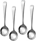 IMEEA Roud Soup Spoons SUS304 Stainless Steel Small Soup Spoons 6-Inch  Set of 4