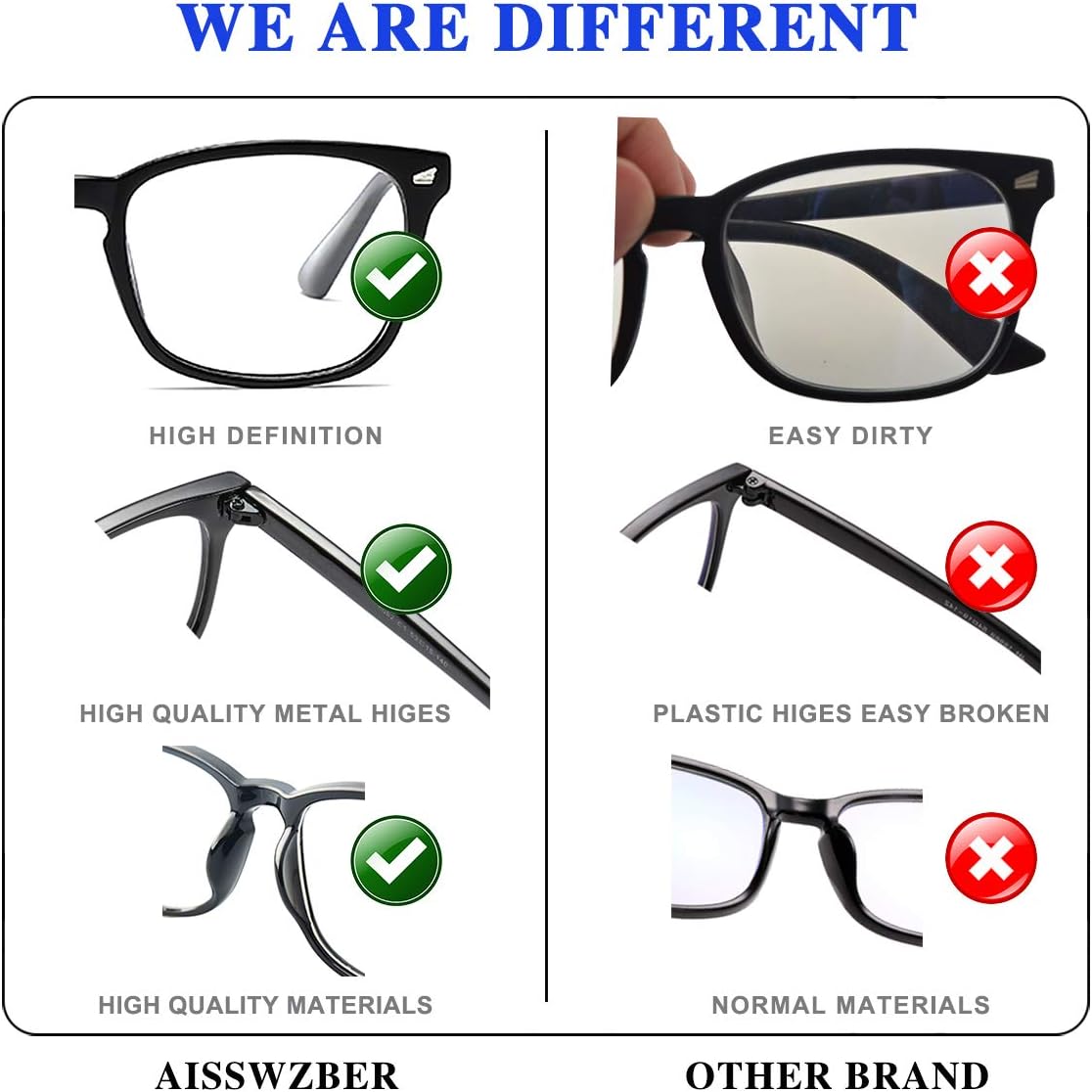 Unisex Stylish Square Non-Prescription Eyeglasses Clear Lens Glasses