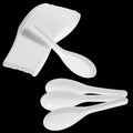 Disposable White Plastic Spoons  50 Pack Asian Soup Spoons White Flat Bottom Plastic Spoon
