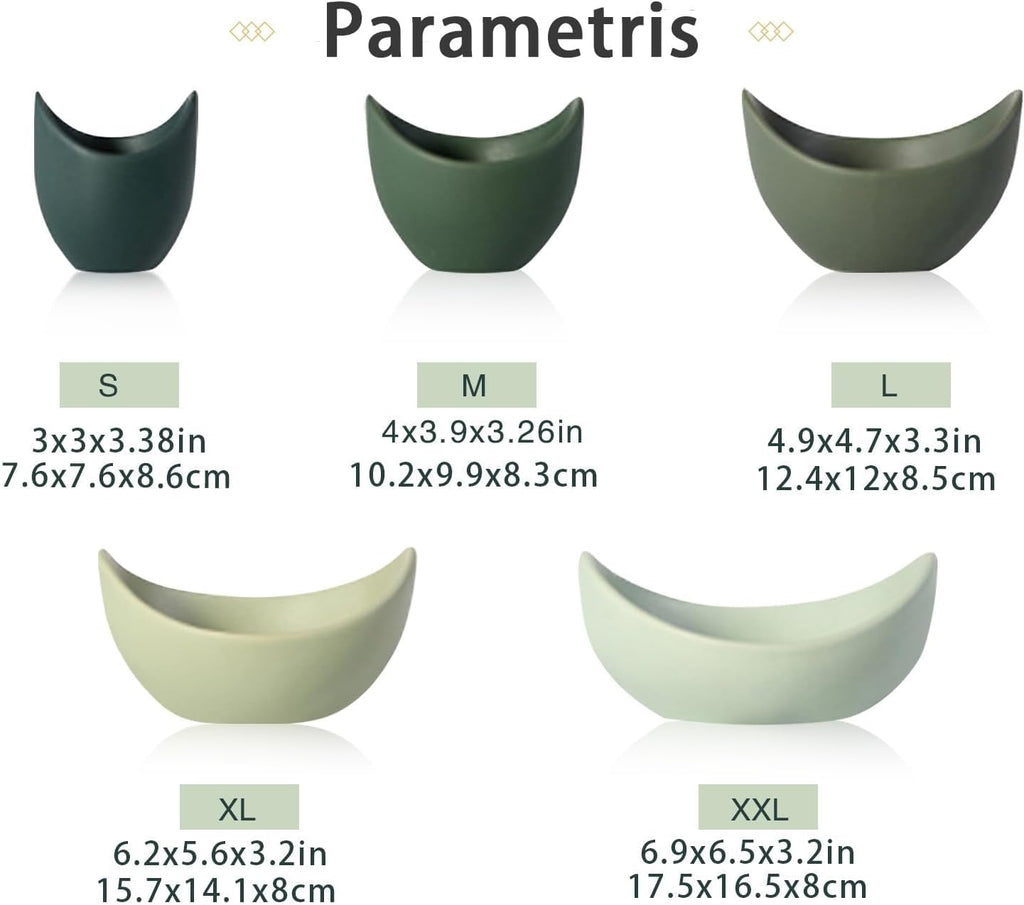 Notakia Salad Decorative Bowls Lotus Shaped Pasta Bowls Dishwasher Safe  Unique Angled Ceramic Bowls for Salad  Pasta  Soup  Rice  Prep  Ideal for Restaurant (Green)