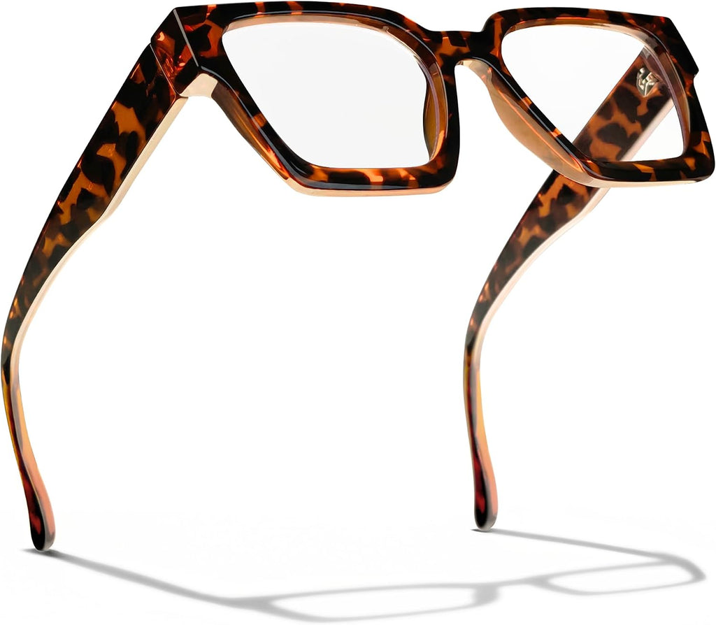 livho Oversized Blue Light Blocking Glasses for Woman and Men - Rectangle Fashion Glasses for Computer  Chic Preppy Frame