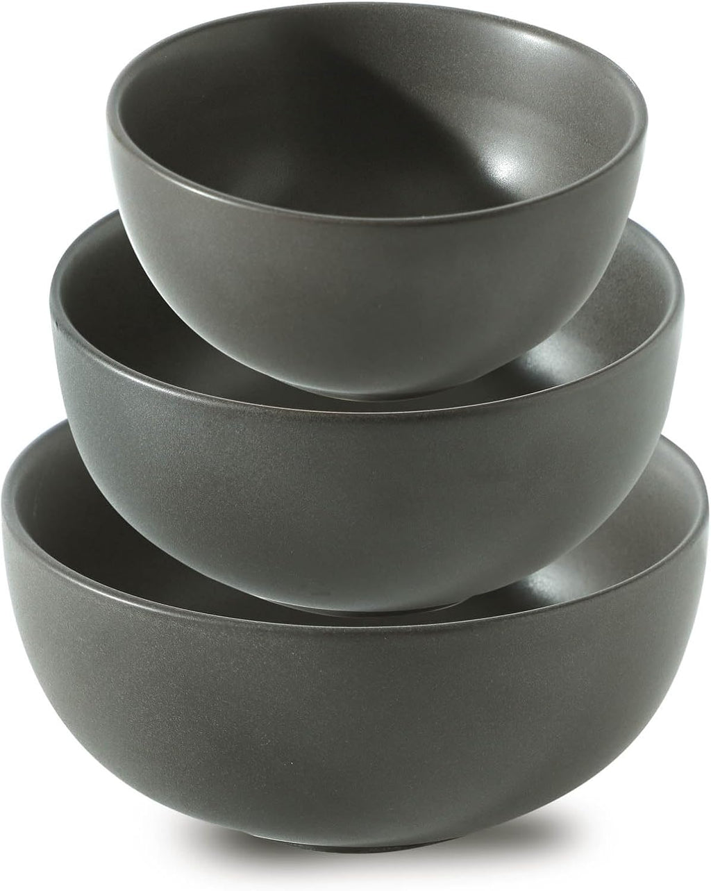 Tikoore Mixing Bowls Ceramic Bowls for Kitchen Black Mixing Bowls Set for Baking Serving Nesting Bowls for Kitchen Cooking Salad Microwave Oven and Dishwasher Safe 24/40/88 oz Set of 3 Matte Black