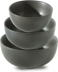 Tikoore Mixing Bowls Ceramic Bowls for Kitchen Black Mixing Bowls Set for Baking Serving Nesting Bowls for Kitchen Cooking Salad Microwave Oven and Dishwasher Safe 24/40/88 oz Set of 3 Matte Black