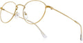 Small Metal Round Reading Glasses for Women Men Classic Vintage Retro Shades Blue Light Blocking Computer Readers