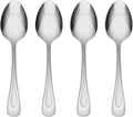 Oneida Satin Sand Dune Everyday Flatware Dinner Spoons  Set of 4  18/0 Stainless Steel  Silverware Set  Dishwasher Safe