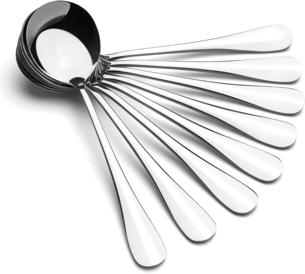 Soup Spoons  Wholesale Spoons Silverware  Round Stainless Steel Spoon Set of 8