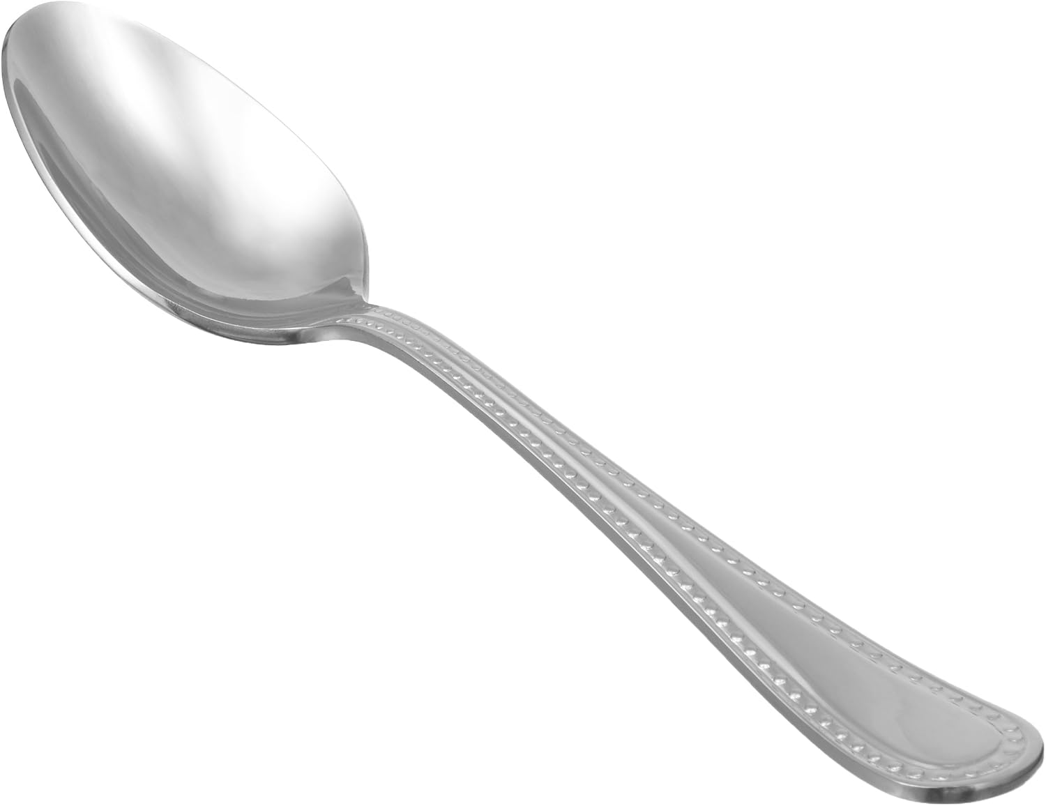 Amazon Basics Stainless Steel Dishwasher Safe Dinner Spoons with Pearled Edge  Large Tablespoons  7.7 inches  Pack of 12  Silver