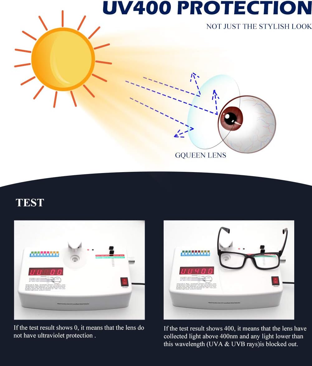 GQUEEN Fake Non Prescription Glasses Clear Lens for Women Men Oversized Frame UV400 Protection  201581