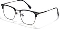 Blue Blocker Glasses for Men Metal Browline Computer Gaming Glasses With Blue Ray Filter (Gunmetal/Black TR90 Eyeglasses)