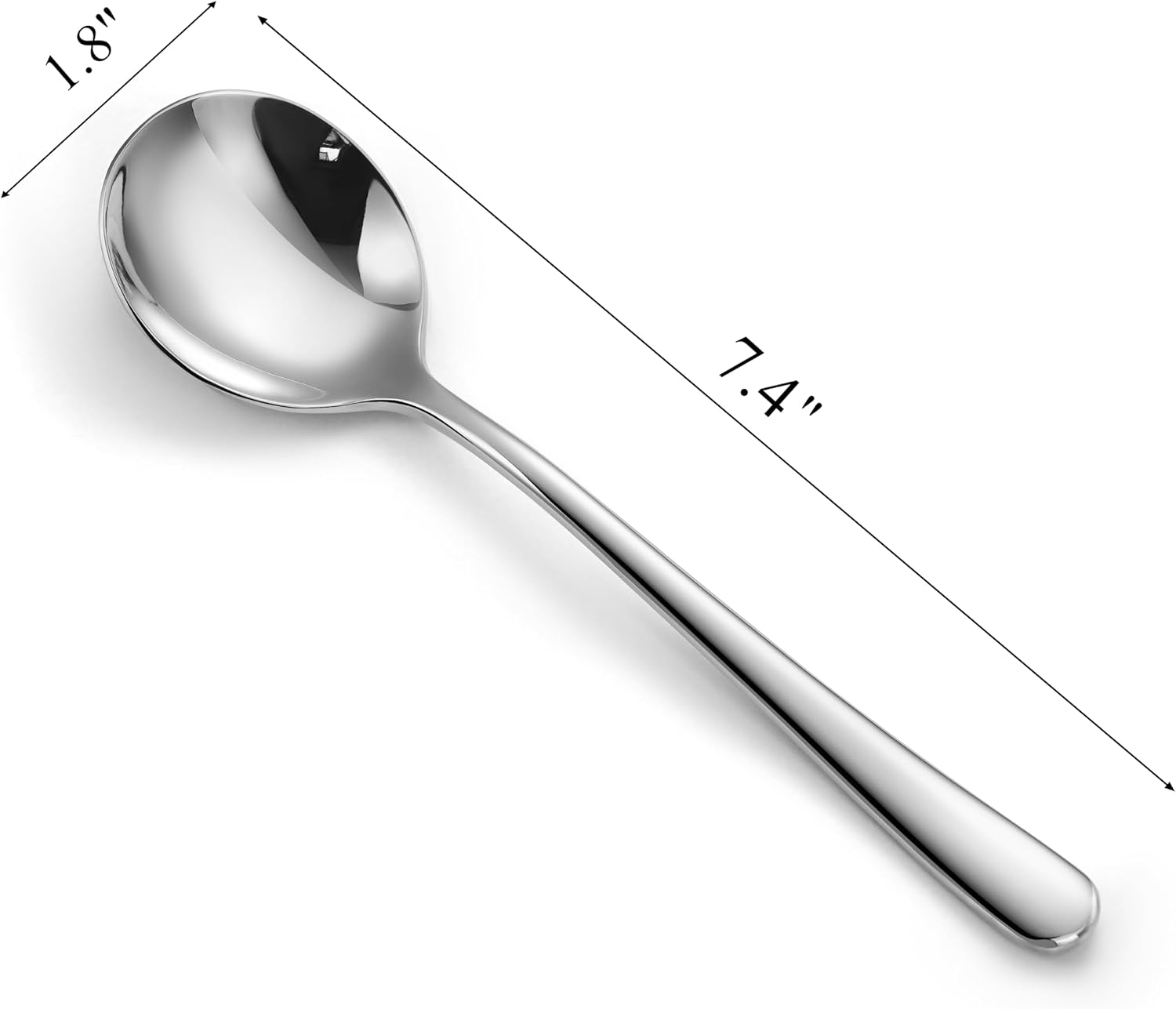 Soup Spoons Stainless Steel Round Soup Spoons Set of 4 Dishwasher Safe