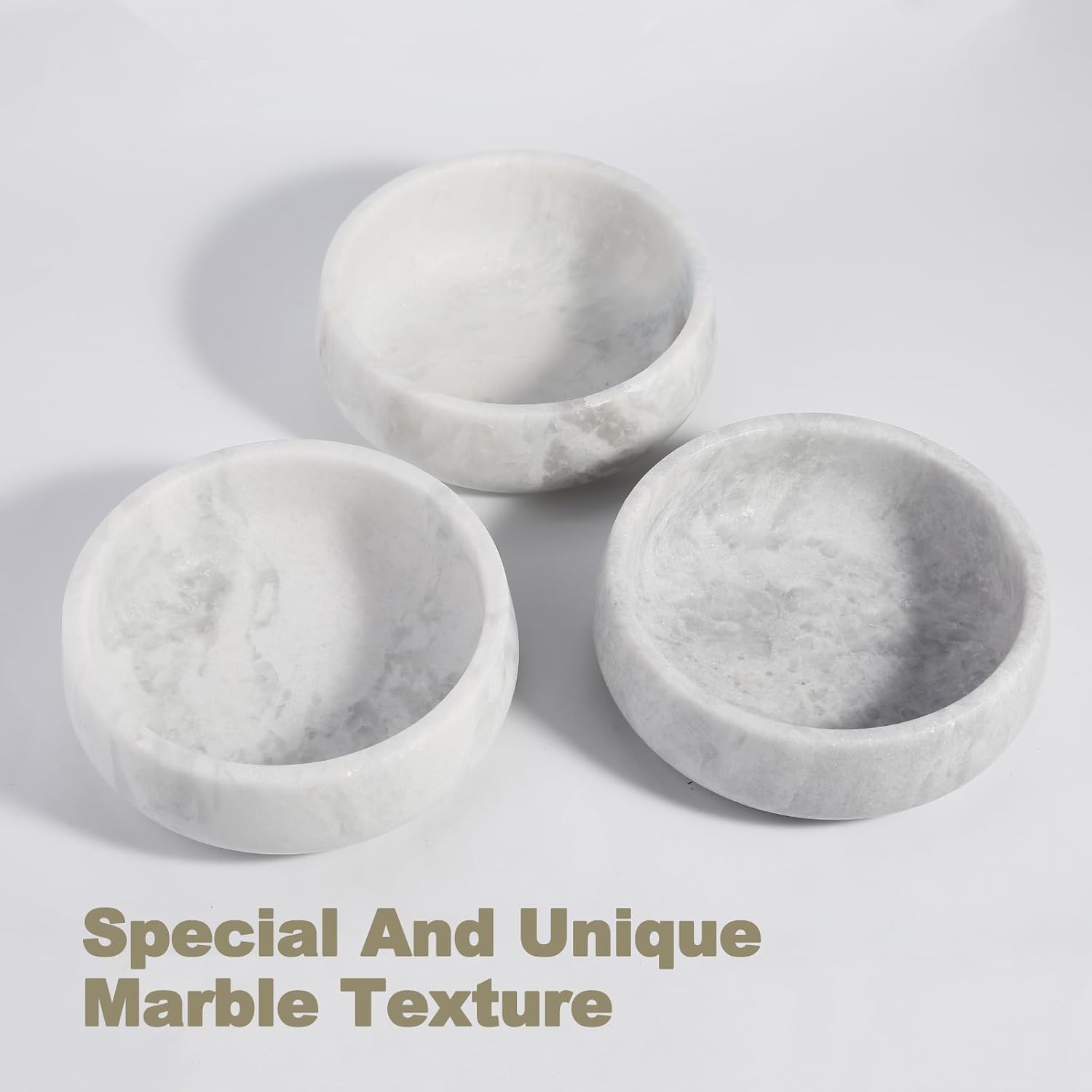 White Marble Dog Bowls  Non-Slip Dog Food Water Bowl Small  Heavy Duty Pet Bowl for Cats and Medium Dogs  Weighted African Natural Marble  Holds 4 Cups(5lbs)