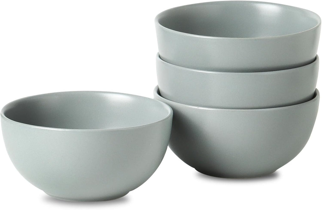 Cereal Bowls Set of 4  24 oz Bowls for Kitchen  Ceramic Bowls for Salad  Fruit  Breakfast  Dessert  Stoneware Soup Bowls  Dishwasher & Microwave Safe  Pebble Gray