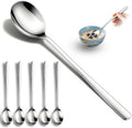 Set of 5 Premium Korean Soup Spoons  8 Inch 18/10 Stainless Steel Long Handle Rice and Asian Spoon for Home  Kitchen  Restaurant  Cafe  Dishwasher Safe