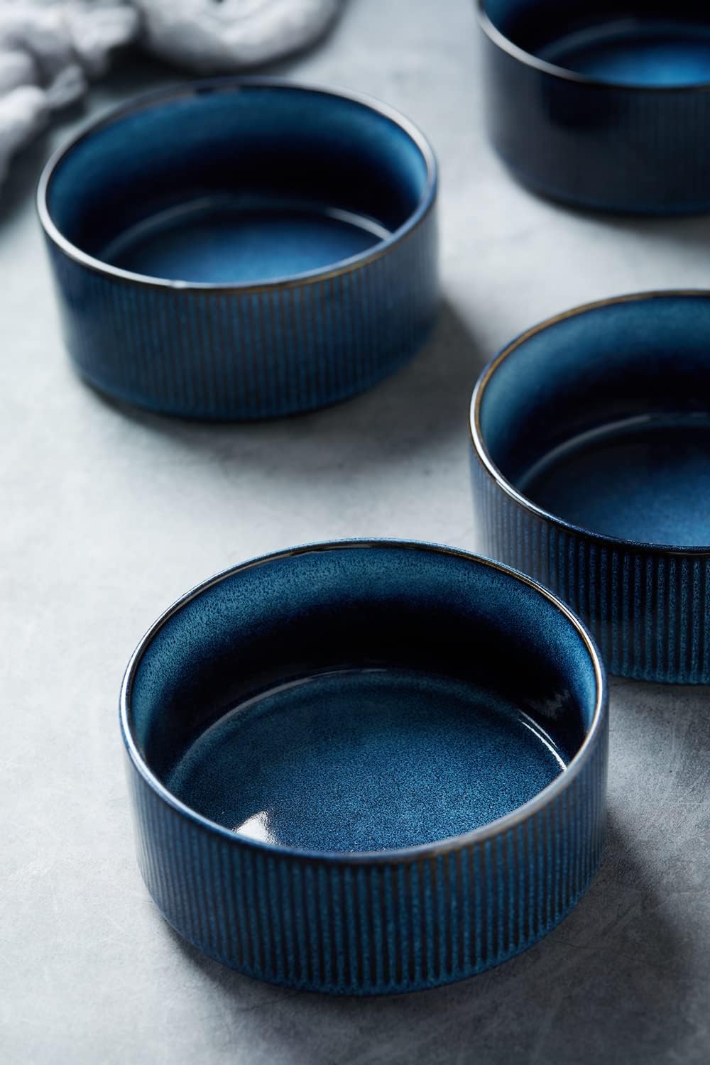 famiware Star Cereal Bowl Set  Soup Bowls Set of 6  Double Reactive Glaze  Stackable  23 oz Deep Bowls Suitable for Cereal  Popcorn  Oatmeal  Dessert - Dishwasher and Microwave Safe  Nebulas Blue