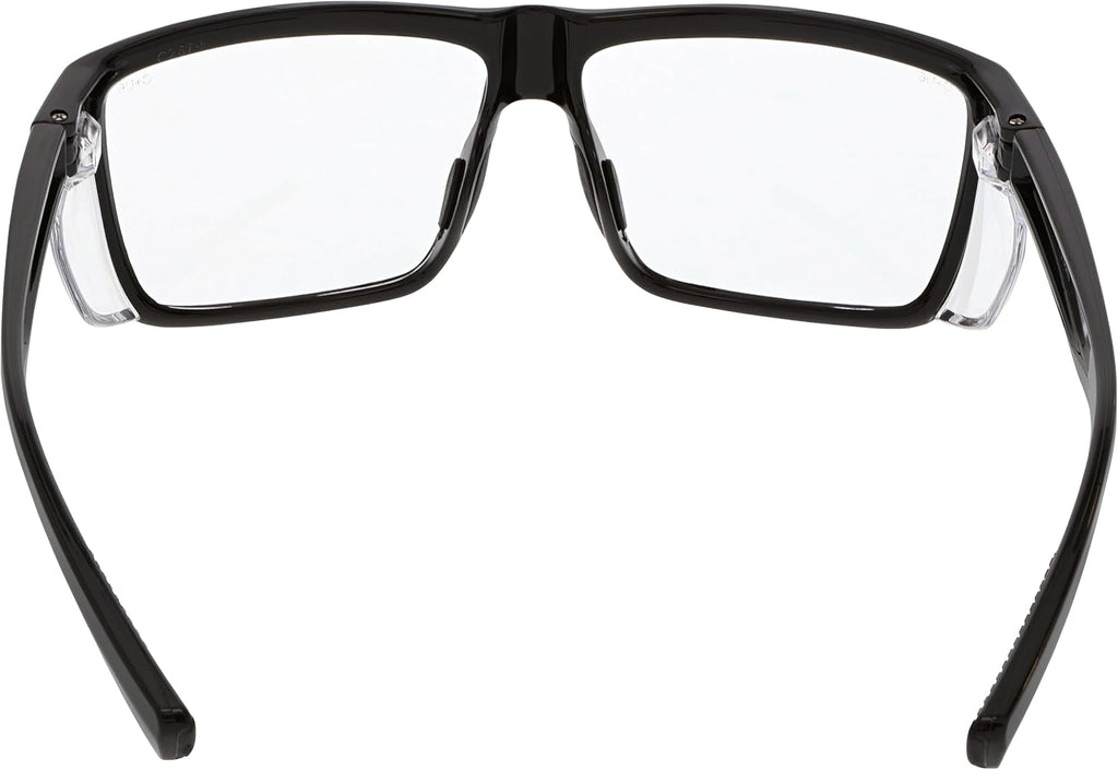 MCR Safety SR210 Swagger SR2 Series Safety Glasses with Thermo Plastic Rubber Nose Pads and Detachable Side Shields  Black Frame  Clear Lens