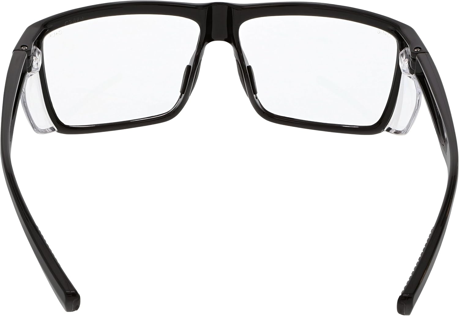 MCR Safety SR210 Swagger SR2 Series Safety Glasses with Thermo Plastic Rubber Nose Pads and Detachable Side Shields  Black Frame  Clear Lens